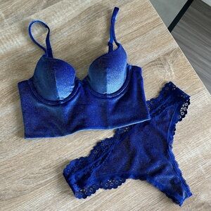 Victorias Secret NWOT velvet sparkle bustier and panty set